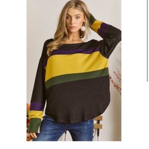Super comfy, Mardi Gras inspired top